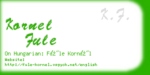 kornel fule business card